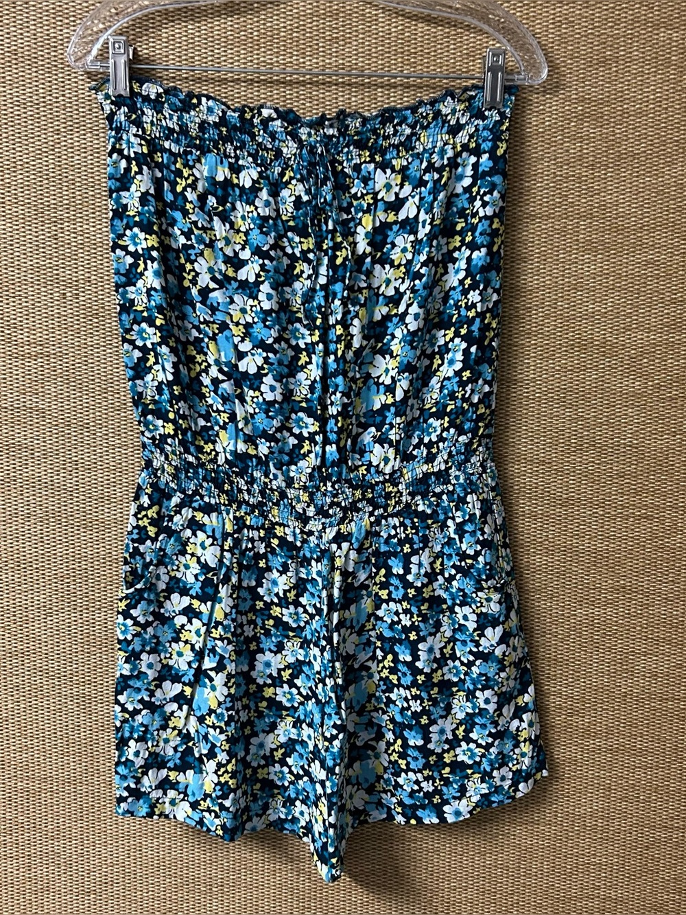 LA CLASS Romper Women's Medium Blue Floral